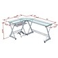 Techni Mobili 62" L-Shaped Desk, Clear (RTA-3802-GLS)