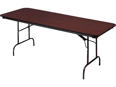 ICEBERG Premium Folding Table, 72 x 30, Mahogany (55224)