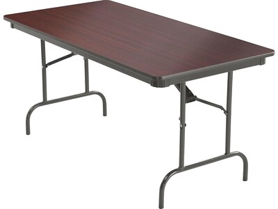 ICEBERG Premium Folding Table, 60 x 30, Mahogany (55214)