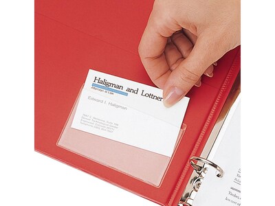 Cardinal HOLDit! Business Card Poly Binder Pockets, Clear, 10/Pack (CRD 21500CB)