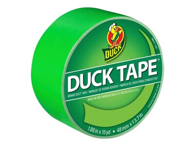 Duck Heavy Duty Duct Tape, 1.88 x 15 Yds., Neon Green (1265018)