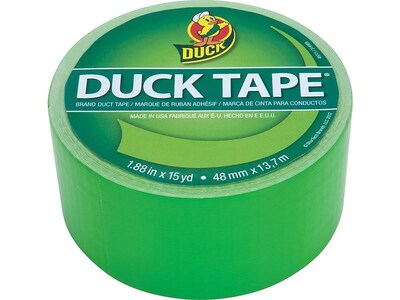 Duck Heavy Duty Duct Tape, 1.88" x 15 Yds., Neon Green (1265018)