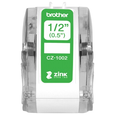 Brother CZ-1002 Continuous Paper Label Roll with ZINK® Zero Ink technology, 1/2" x 16-4/10', Multicolored (C1002)