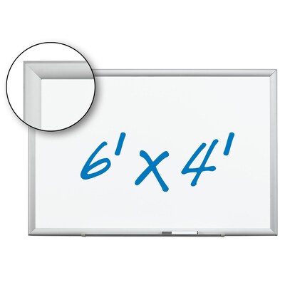 3M Porcelain Dry Erase Board, Aluminum Frame, 72" x 48" (DEP7248A)