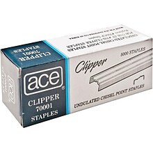 Ace Undulated Clipper Staples, 1/4 Leg Length, 5000 Staples/Box (70001)