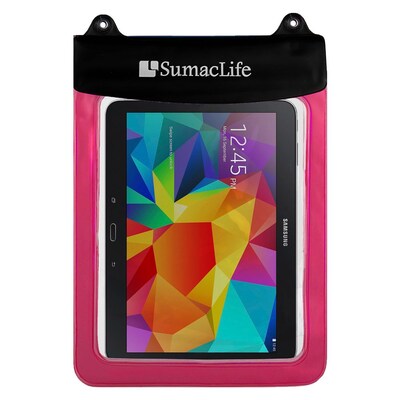 SumacLife Waterproof Pouch Case Pink For use with 10 Inch Tablets