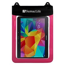 SumacLife Waterproof Pouch Case Pink For use with 10 Inch Tablets
