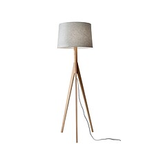 Adesso Eden 59.25H Wood Floor Lamp with Drum Shade (3208-12)