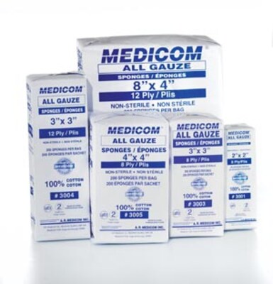 Medicom® All Gauze Sponges - Non Sterile; 20 Sleeve/Case (3004)