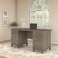 Bush Furniture Somerset 60W Office Desk with Drawers, Ash Gray (WC81628K)