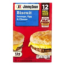 Jimmy Dean Sausage, Egg And Cheese Biscuit Breakfast Sandwich, 12/Pack (903-00035)