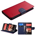 Insten Flip Leather Fabric Case w/stand/card slot For HTC Desire 626/626s - Red/Blue