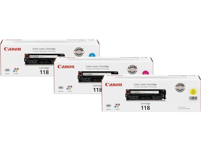 Canon 118 Cyan/Magenta/Yellow Standard Yield Toner Cartridge, 3/Pack (2660B015AA)