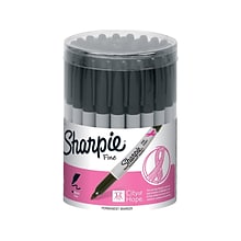 Sharpie Pink Ribbon Permanent Markers, Fine Tip, Black, 36/Pack (1801745)