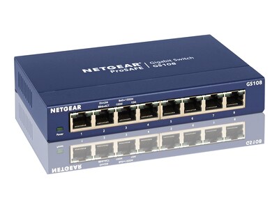 Netgear ProSAFE 8-Port Gigabit Ethernet Unmanaged Switch, 10/100 Mbps, Blue (GS108-400NAS)