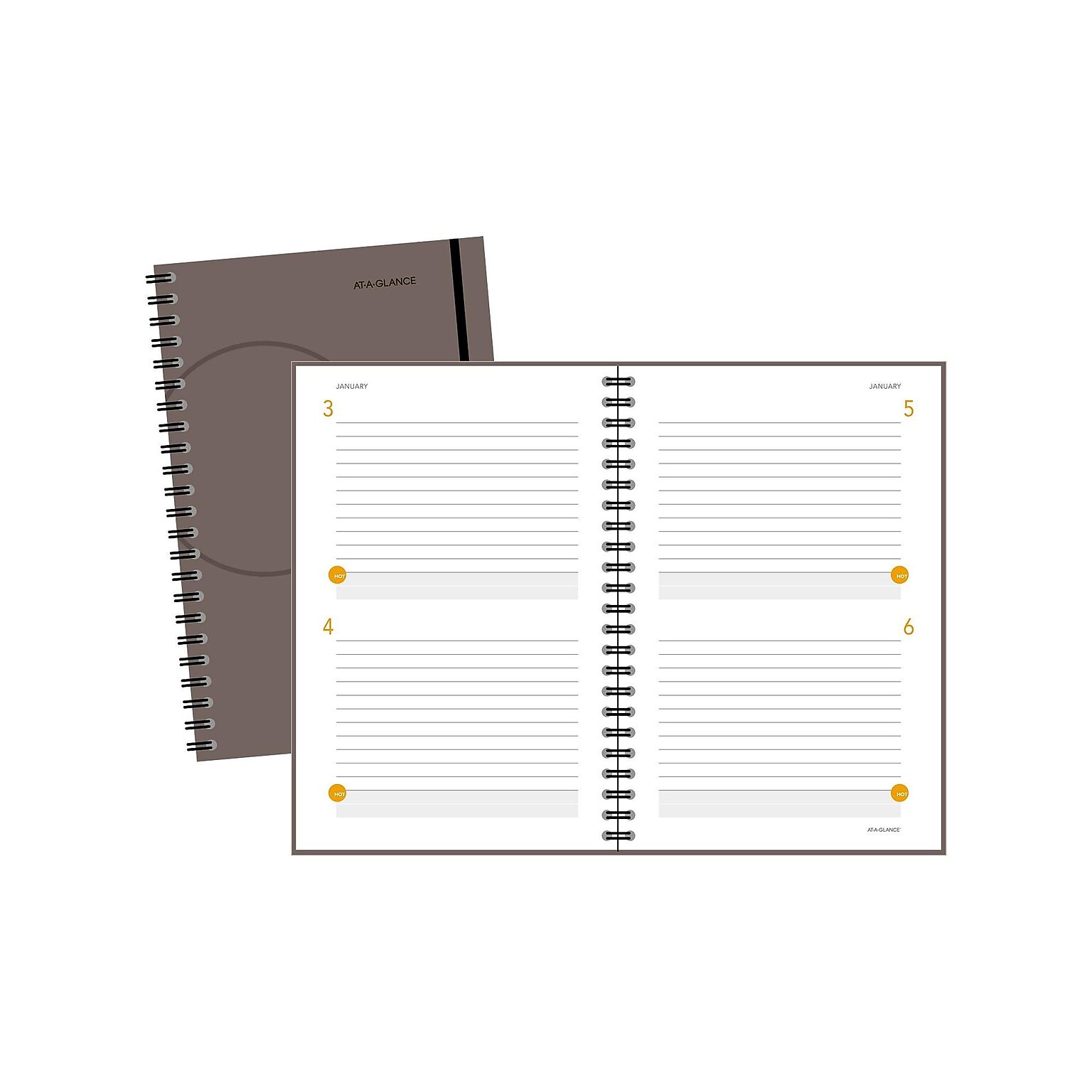 AT-A-GLANCE Plan. Write. Remember. 6W x 9H Daily Planner, Gray (80620330)