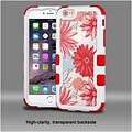 Insten Spring Daisies Hard Hybrid Silicone Cover Case For Apple iPhone 6s Plus / 6 Plus - Red/White