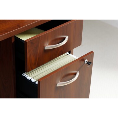 Bush Business Furniture Series C 3-Drawer Vertical File Cabinet, Locking, Letter/Legal, Hansen Cherry, 20.15" (WC24453)