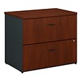 Bush Business Furniture Cubix 36W 2 Drawer Lateral File Cabinet, Hansen Cherry/Galaxy (WC94454P)