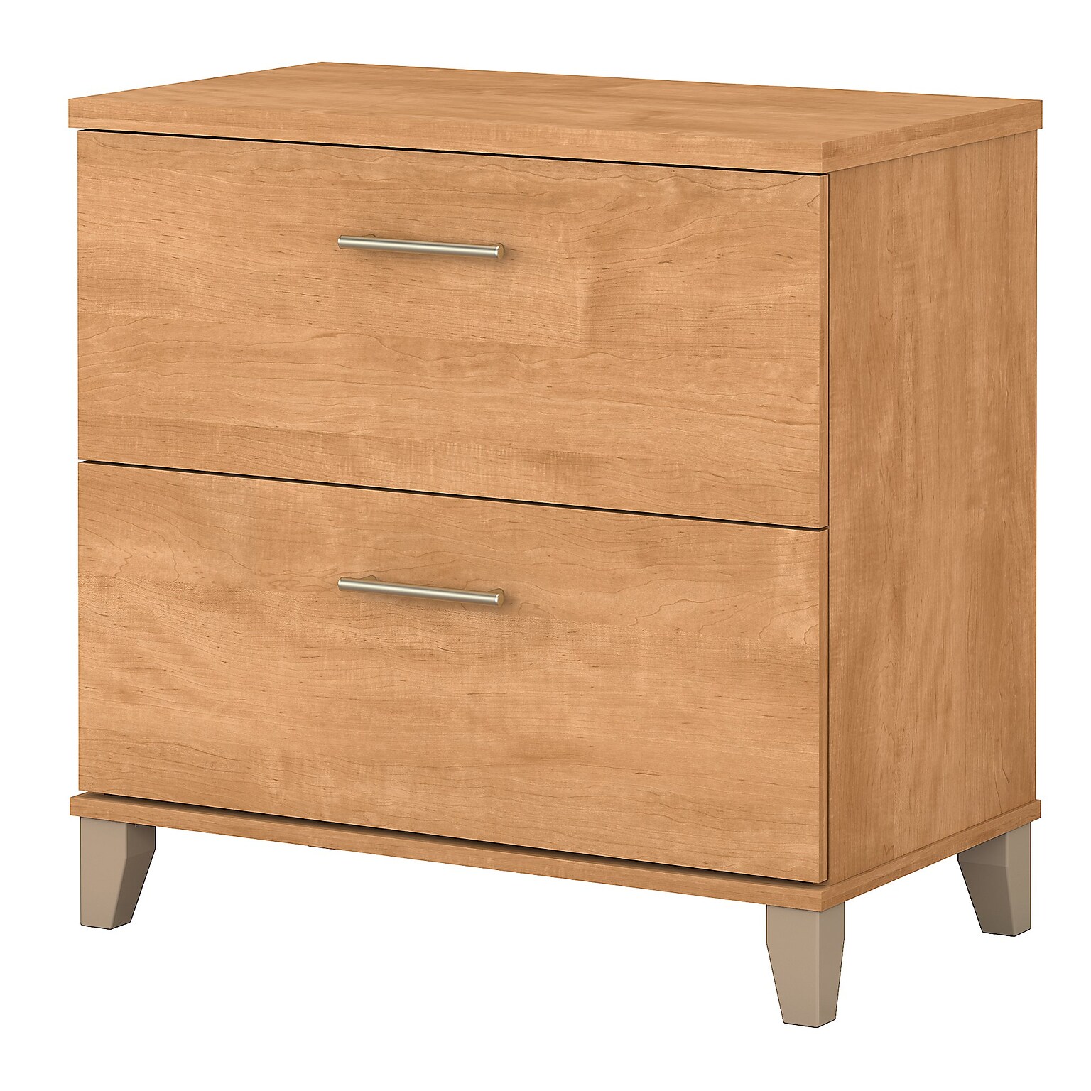 Bush Furniture Somerset 2-Drawer Lateral File Cabinet, Letter/Legal Size, 29.11H x 29.57W x 21.65D, Maple Cross (WC81480)