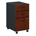 Bush Business Furniture Cubix 3 Drawer Mobile File Cabinet, Hansen Cherry/Galaxy, Installed (WC94453PSUFA)