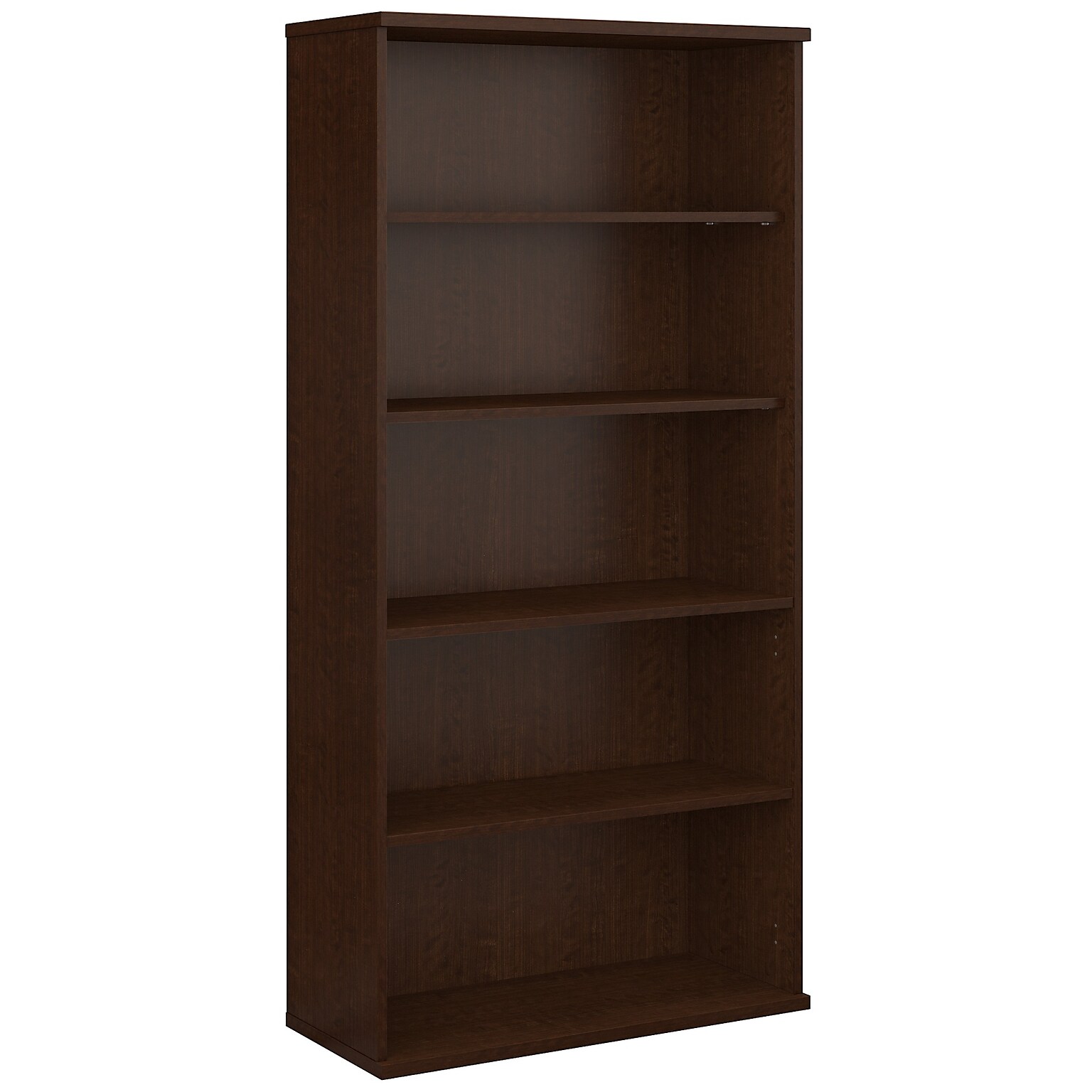 Bush Business Furniture Westfield 72.8 5-Shelf Bookcase with Adjustable Shelves, Mocha Cherry Laminated Wood (WC12914)