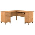 Bush Furniture Somerset 60W L Shaped Desk with Storage, Maple Cross (WC81430K)