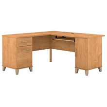 Bush Furniture Somerset 60W L Shaped Desk with Storage, Maple Cross (WC81430K)