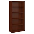 Bush Business Furniture Series C 72.79 5-Shelf Bookcase with Adjustable Shelves, Mahogany Laminated