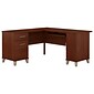 Bush Furniture Somerset 60"W L Shaped Desk with Storage, Hansen Cherry (WC81730K)