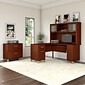 Bush Furniture Somerset 60"W L Shaped Desk with Storage, Hansen Cherry (WC81730K)