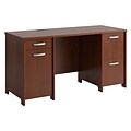 Bush Furniture Envoy 58W Office Desk with 2 Pedestals, Hansen Cherry (PR76560K)