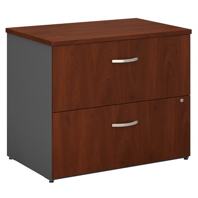 Bush Business Furniture Westfield Lateral File Cabinet, Hansen Cherry/Graphite Gray, Assembled (WC24