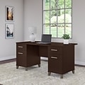 Bush Furniture Somerset 60W Office Desk with Drawers, Mocha Cherry (WC81828K)