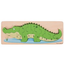 BigJigs Toys Crocodile Number Puzzle, Grade PreK-K (BJTBJ029)