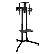 Mount-It! Steel Mobile TV Cart Stand, Black (MI-876)