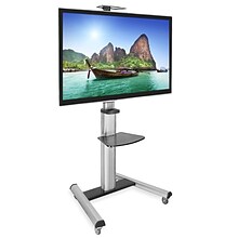 Mount-It! 2-Shelf Mobile TV Cart Height Adjustable for 32-70 Displays (MI-875)