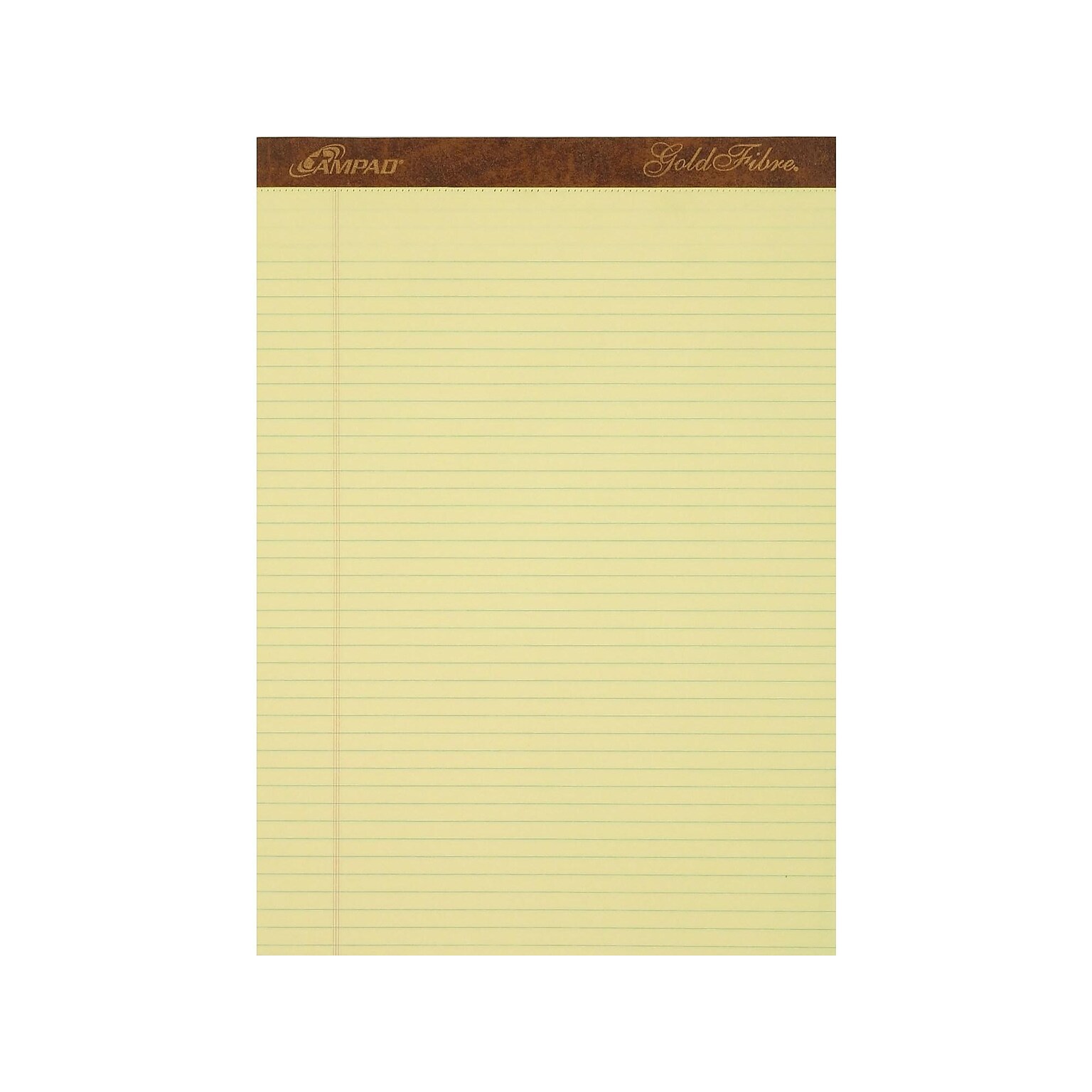 Ampad Gold Fibre Notepads, 8.5 x 11.75, Narrow Ruled, Canary, 50 Sheets/Pad, 12 Pads/Pack (TOP 20-022)