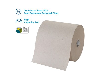 Pacific Blue Ultra Recycled Hardwound Paper Towels, 1-Ply, 6 Rolls/Carton (26495)