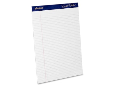 Ampad Gold Fibre Notepads, 8.5 x 11.75, Narrow Ruled, White, 50 Sheets/Pad, 12 Pads/Pack (TOP 20-0