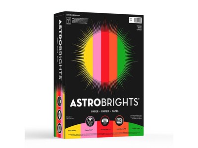 Astrobrights Vintage Multipurpose Paper, 24 lbs., 8.5 x 11, Assorted Colors, 500 Sheets/Pack (2122