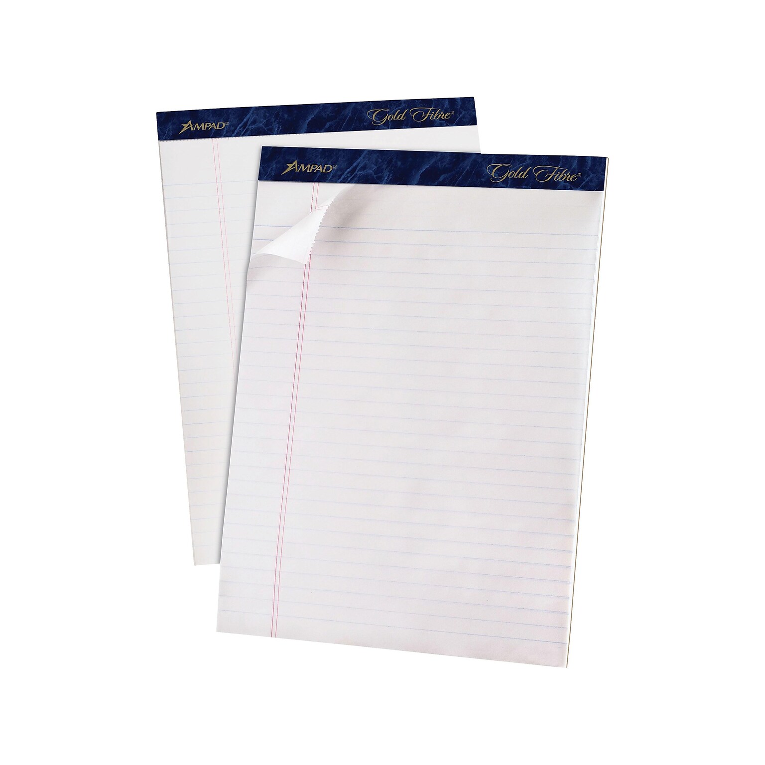 Ampad Gold Fibre Notepads, 8.5 x 11.75, Wide Ruled, White, 50 Sheets/Pad, 12 Pads/Pack (TOP 20-070)
