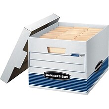 Bankers Box Stor/File™ Medium-Duty FastFold File Storage Boxes, Lift-Off Lid, Letter/Legal Size, Whi
