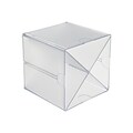 Deflect-O Cube 4 Compartment Stackable Plastic Compartment Storage, Clear (350201)