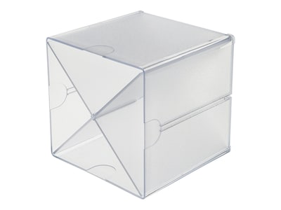 Deflect-O Cube 4 Compartment Stackable Plastic Compartment Storage, Clear (350201)