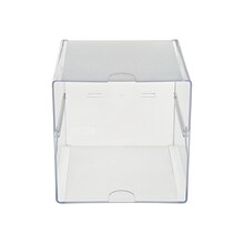 Deflect-O Cube 1 Compartment Stackable Plastic Compartment Storage, Clear (350401)