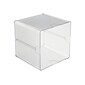 Deflect-O Cube 1 Compartment Stackable Plastic Compartment Storage, Clear (350401)