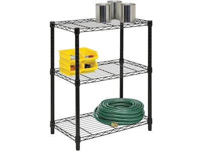 Honey-Can-Do 3-Shelf Metal Unit, 24", Black (SHF-01905)