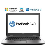 HP ProBook 640 G2, 14 Refurbished Laptop, Intel i5 6300U 2.4 GHz Processor, 8GB Memory, 128GB SSD,