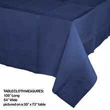 Creative Converting 54W x 108L Navy Blue Paper Tablecloths, 3 Count (DTC710242TC)